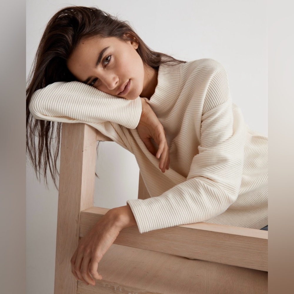 Madewell Funnel Neck Drop Shoulder Top